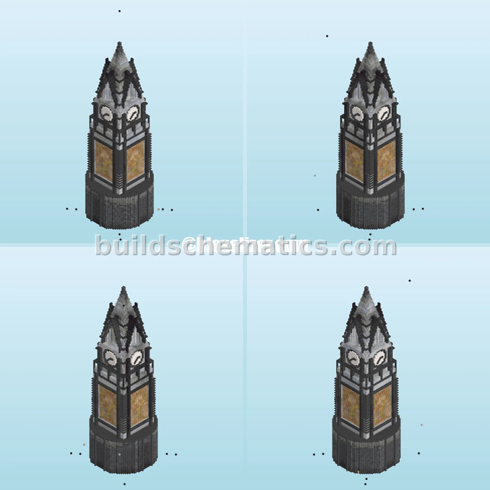Gothic Clocktower with Stained Glass