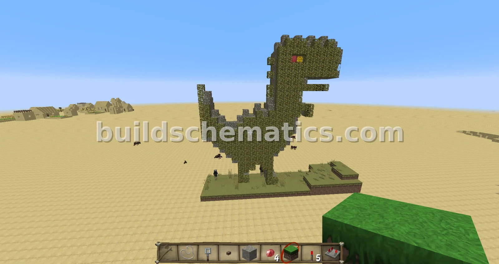 Pixel Art T-Rex Sculpture