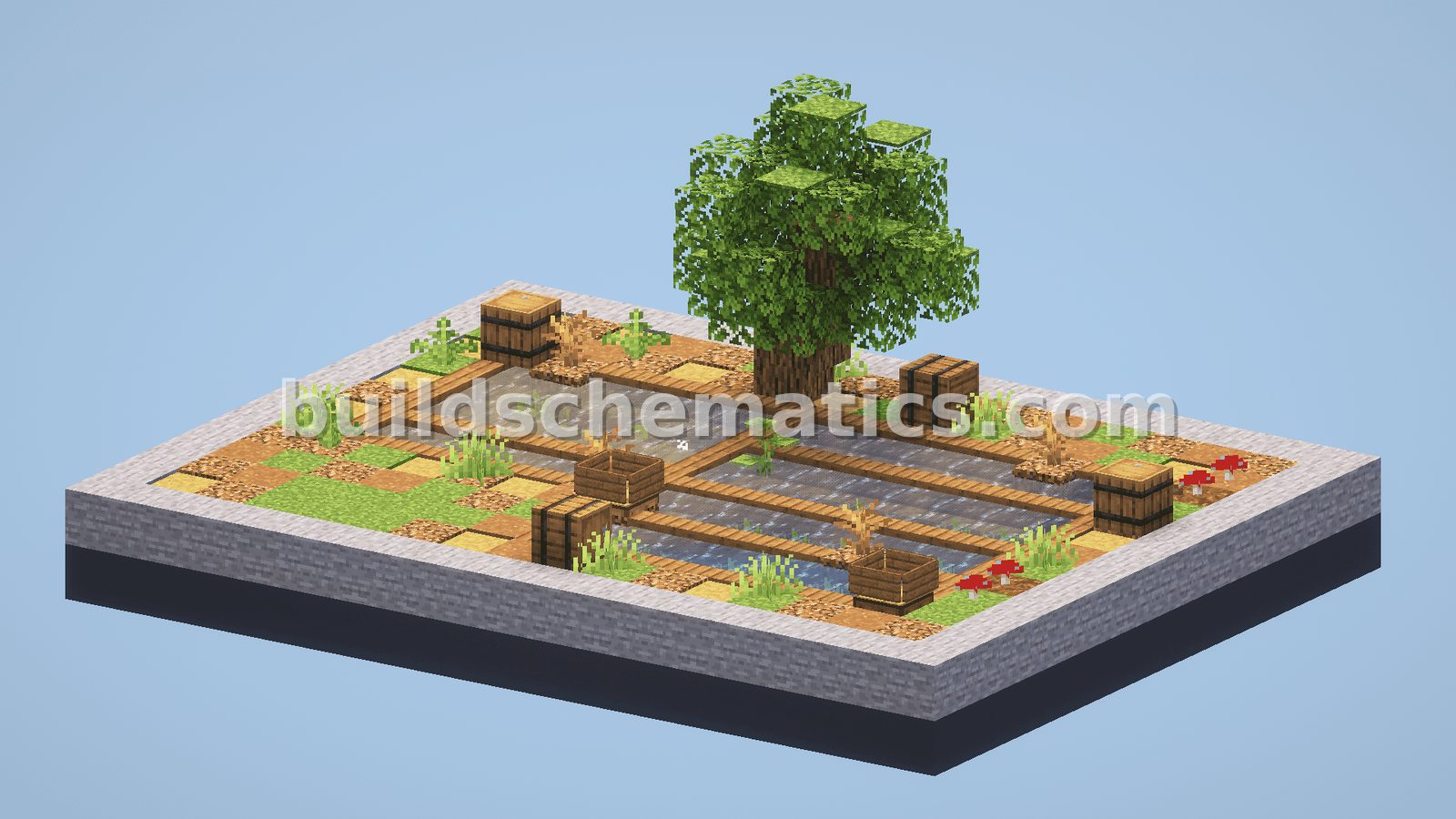 Japanese Rural Paddies Minecraft Terraforming — view 2