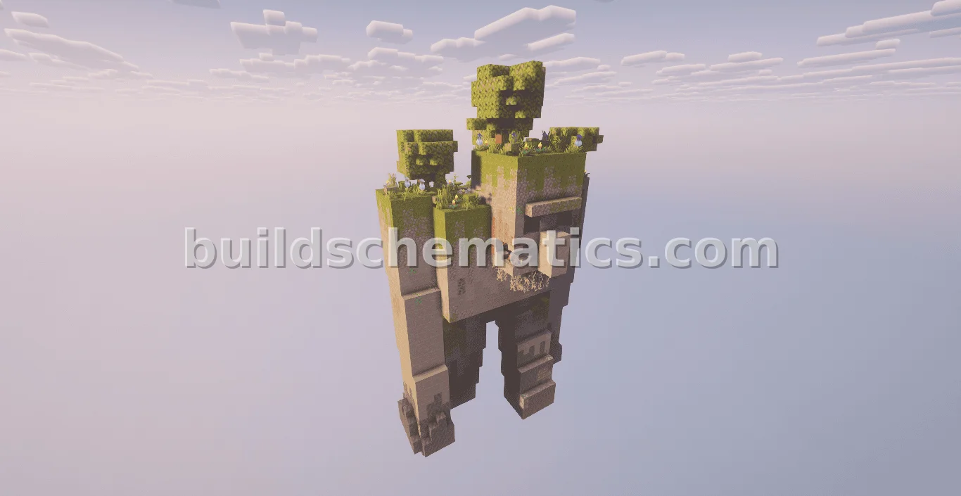 Ancient Mossy Stone Guardian Statue — view 2
