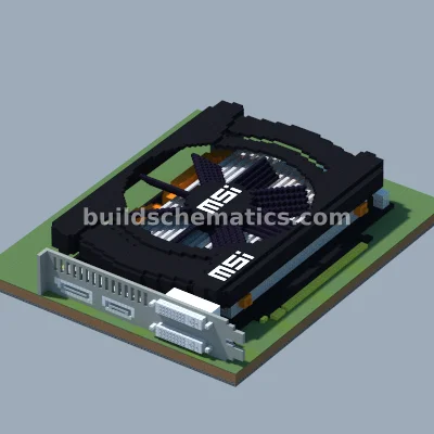 MSI GeForce GTX 960 Graphics Card Pixel Art