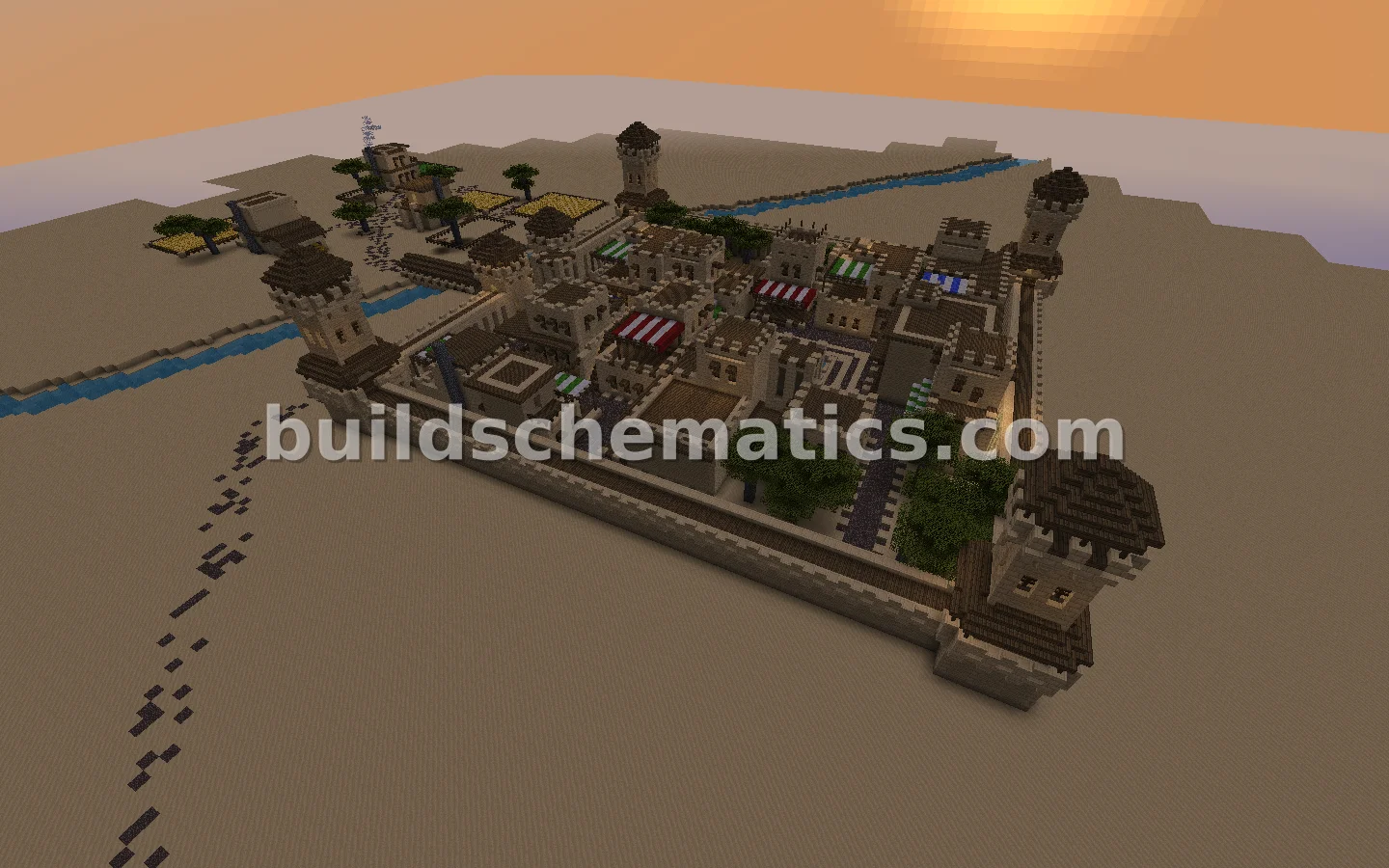 Desert Town and Cityscape