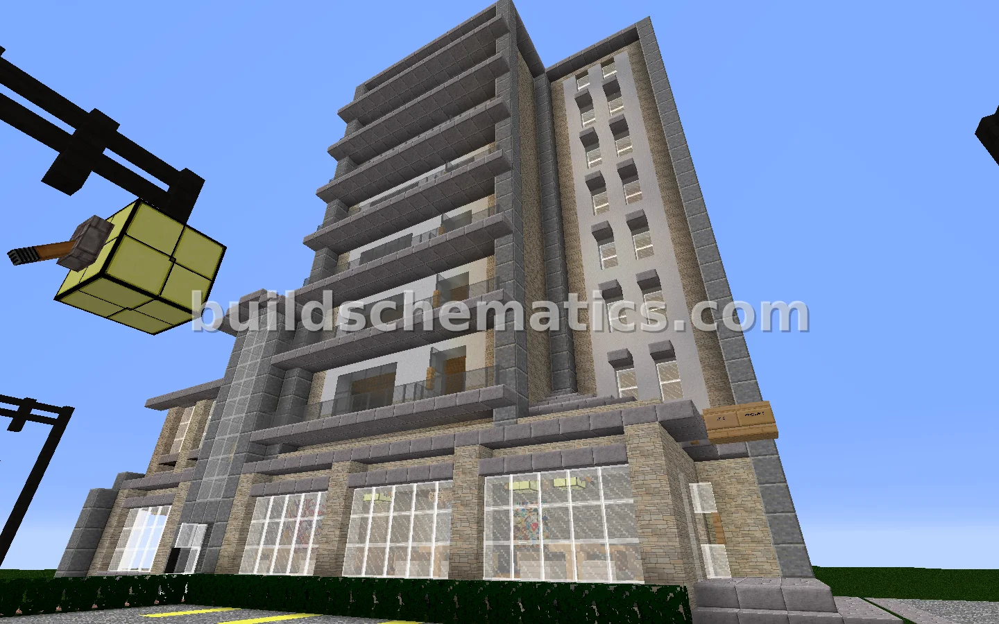 Modern Apartment Building with Shop — view 2