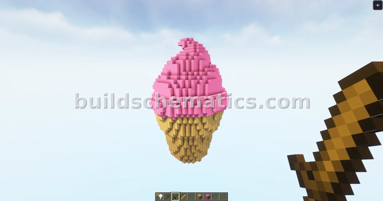 Ice Cream Statue Minecraft Build