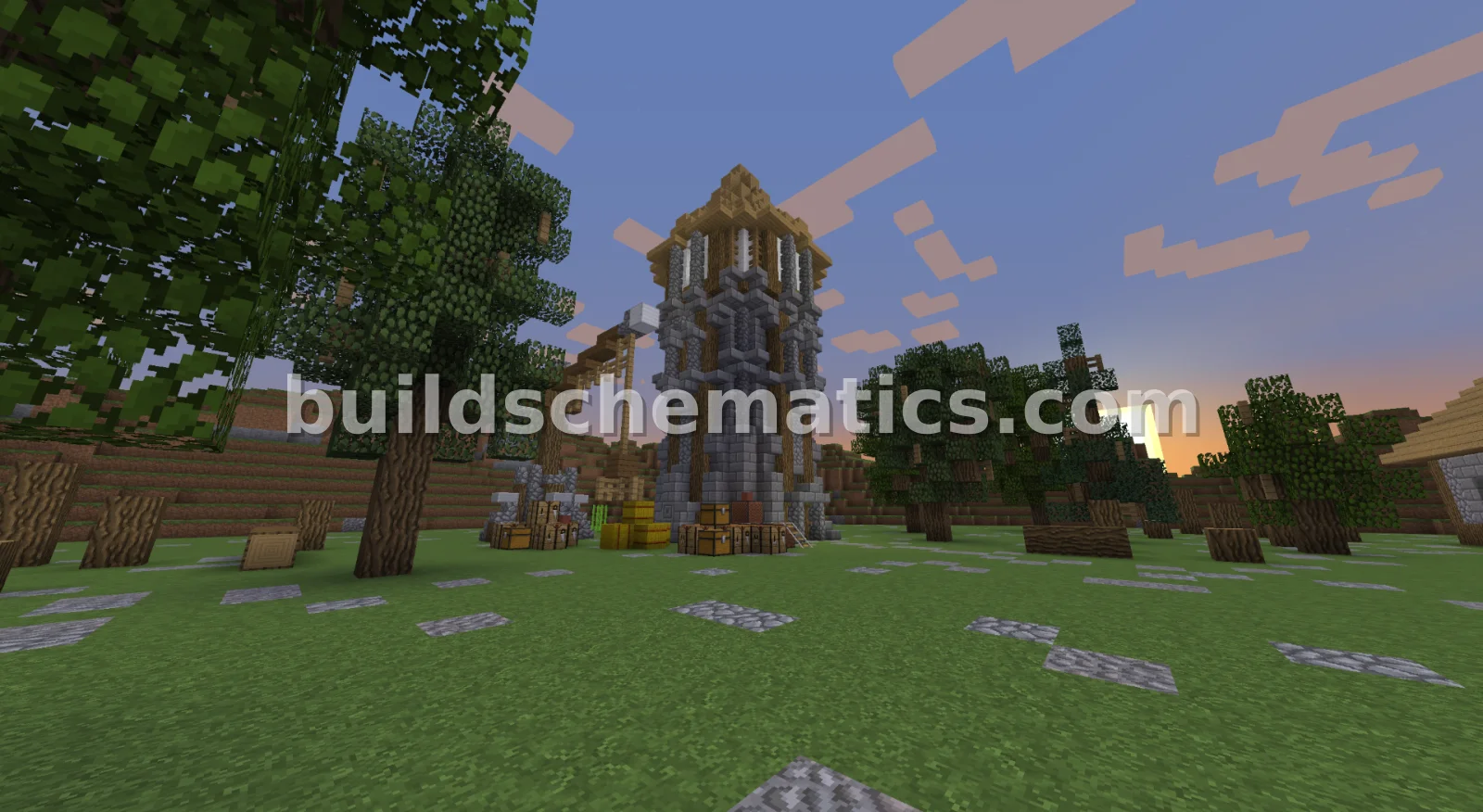 Medieval PVP Arena with Custom Trees — view 3