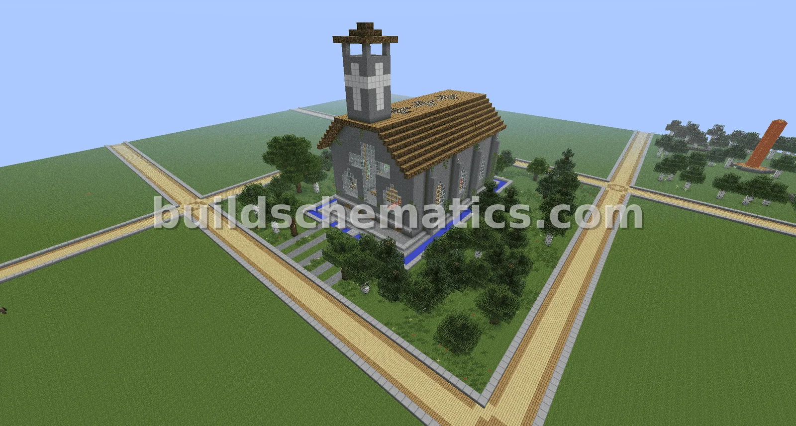 Small Medieval Church with Moat