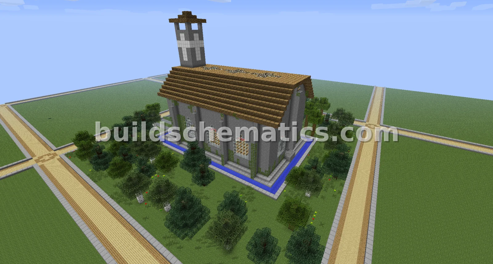 Small Medieval Church with Moat — view 3