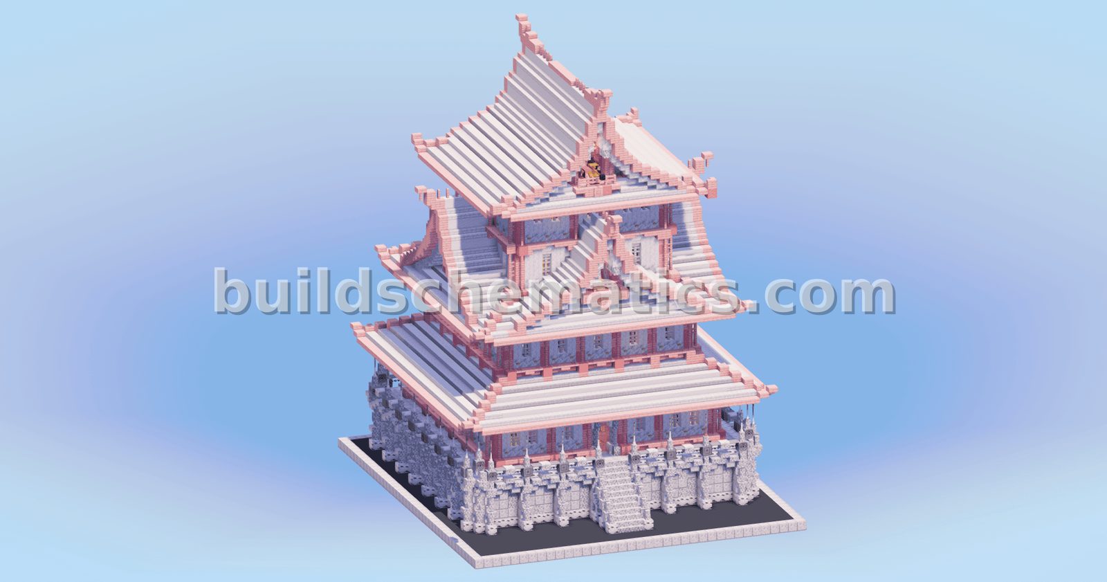 Japanese Castle White Pink Style