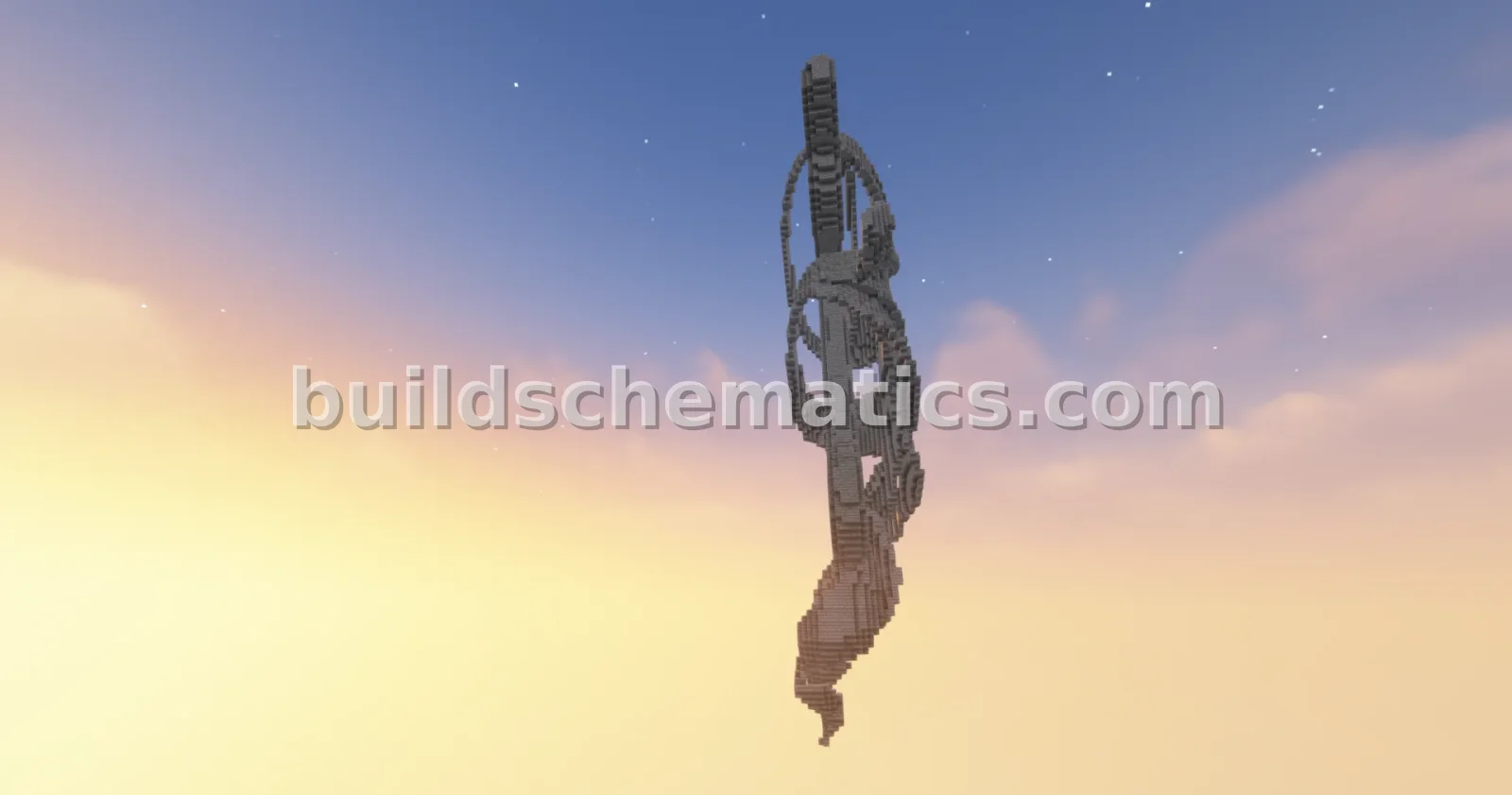Coiled Cross Statue Minecraft Build — view 4