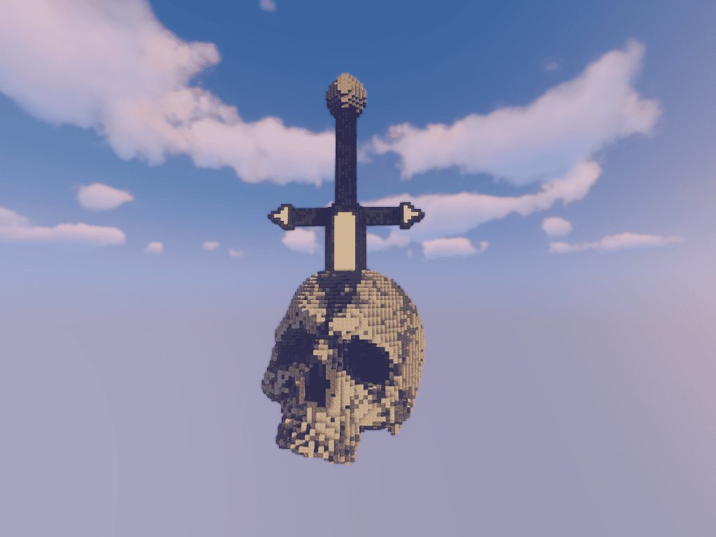 Sword Through Skeleton Skull