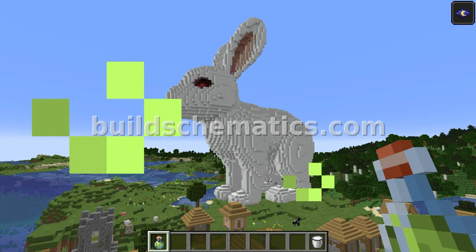 Rabbit Statue - Large Organic Minecraft Build — view 3
