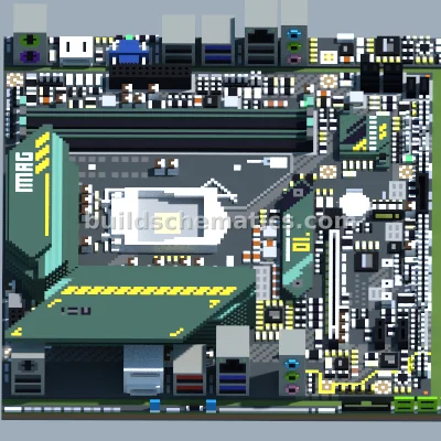 MSI B560M Bazooka Motherboard Voxel Art — view 3