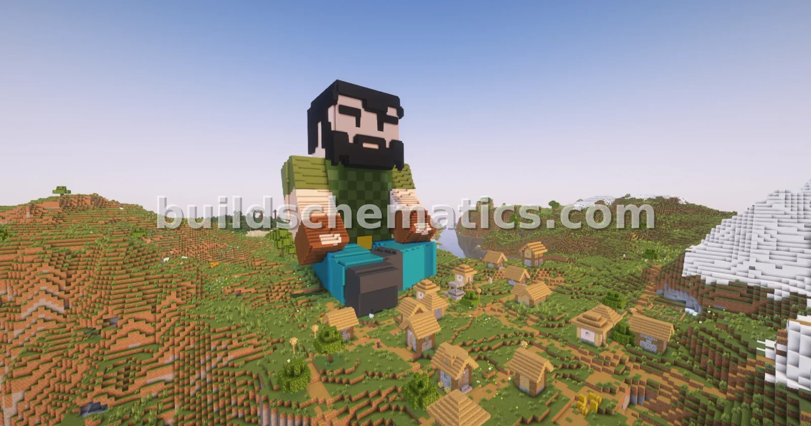 3D SjBerranteiro Statue Minecraft Build — view 5