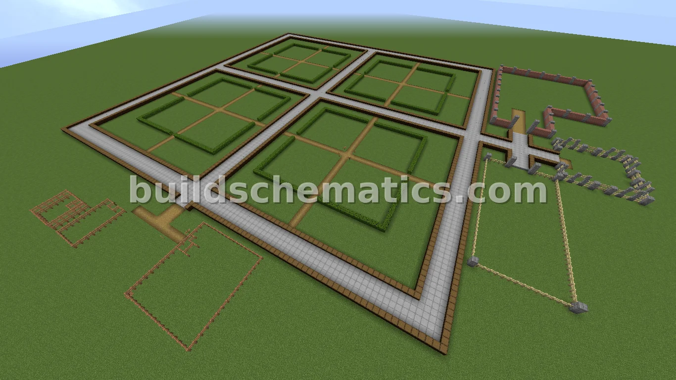 Town Layout with Plots for Houses and Markets