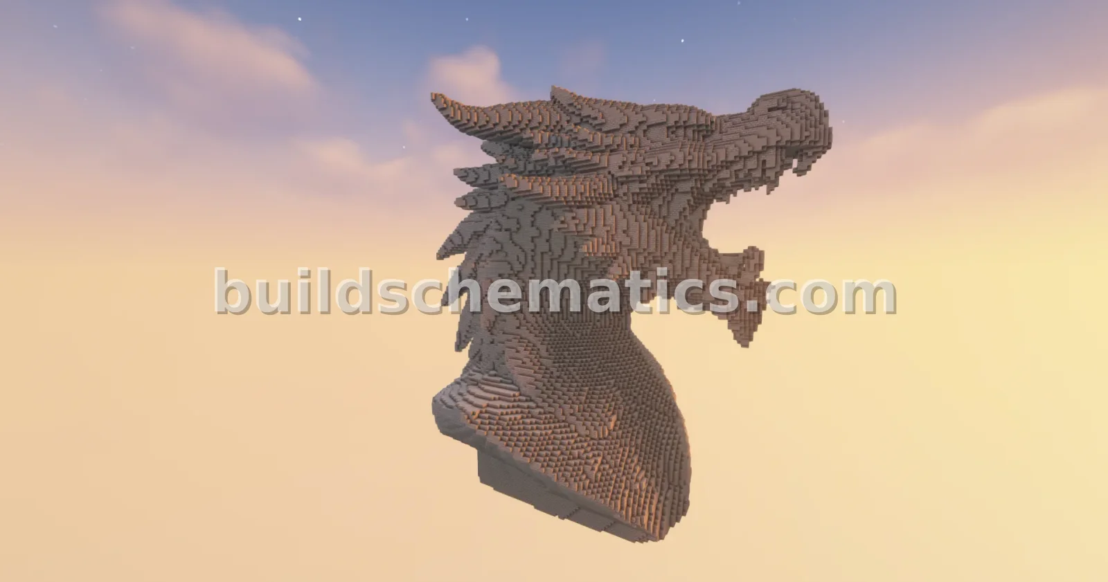 Chinese Statue Head Minecraft Build — view 2