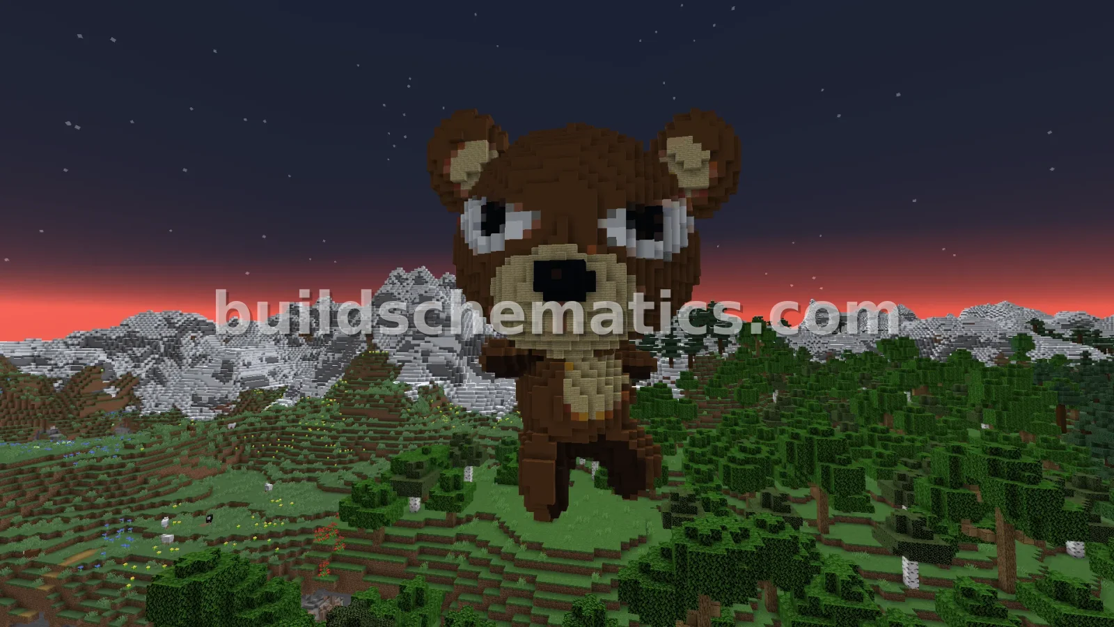 Minecraft Bear Statue Large Sculpture — view 3