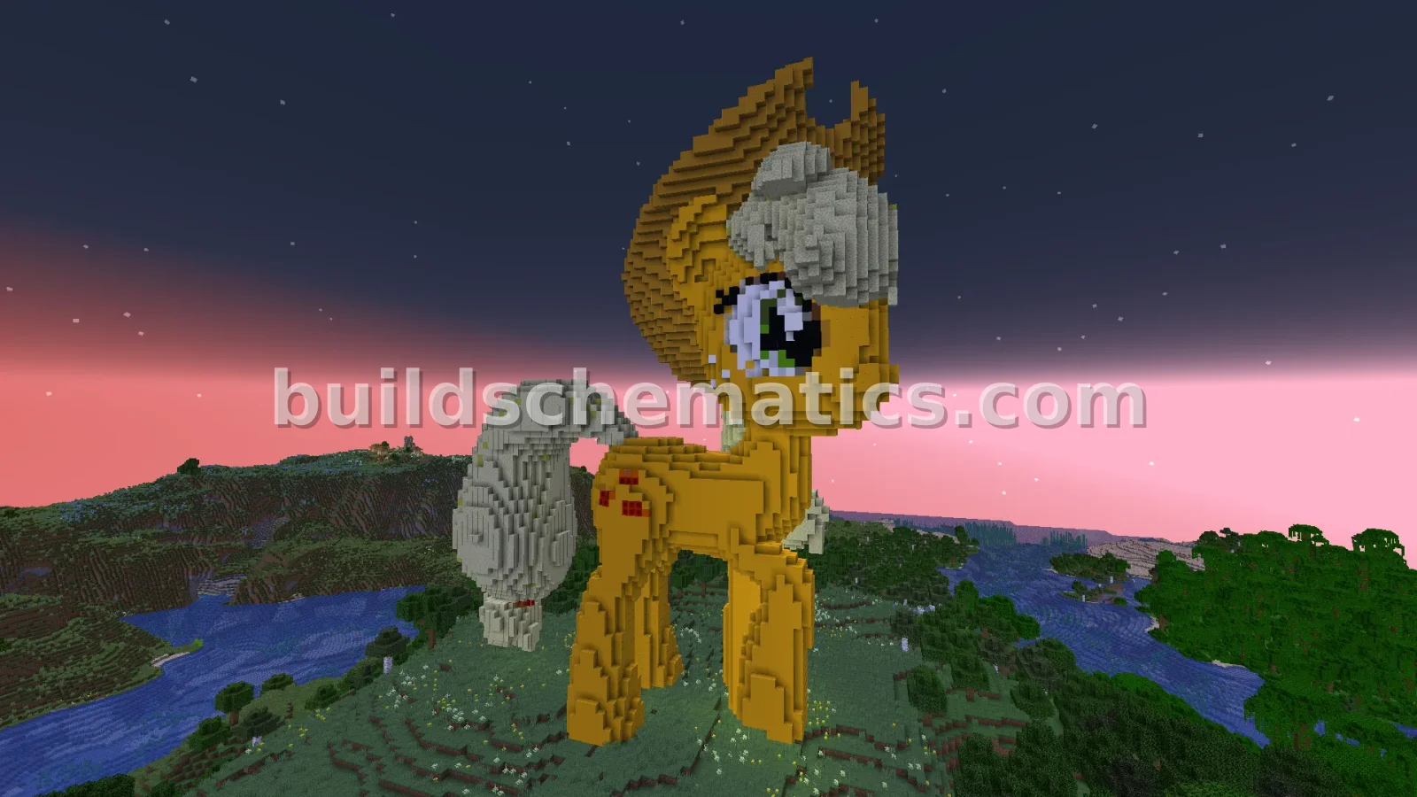 Minecraft Applejack Statue Build — view 2