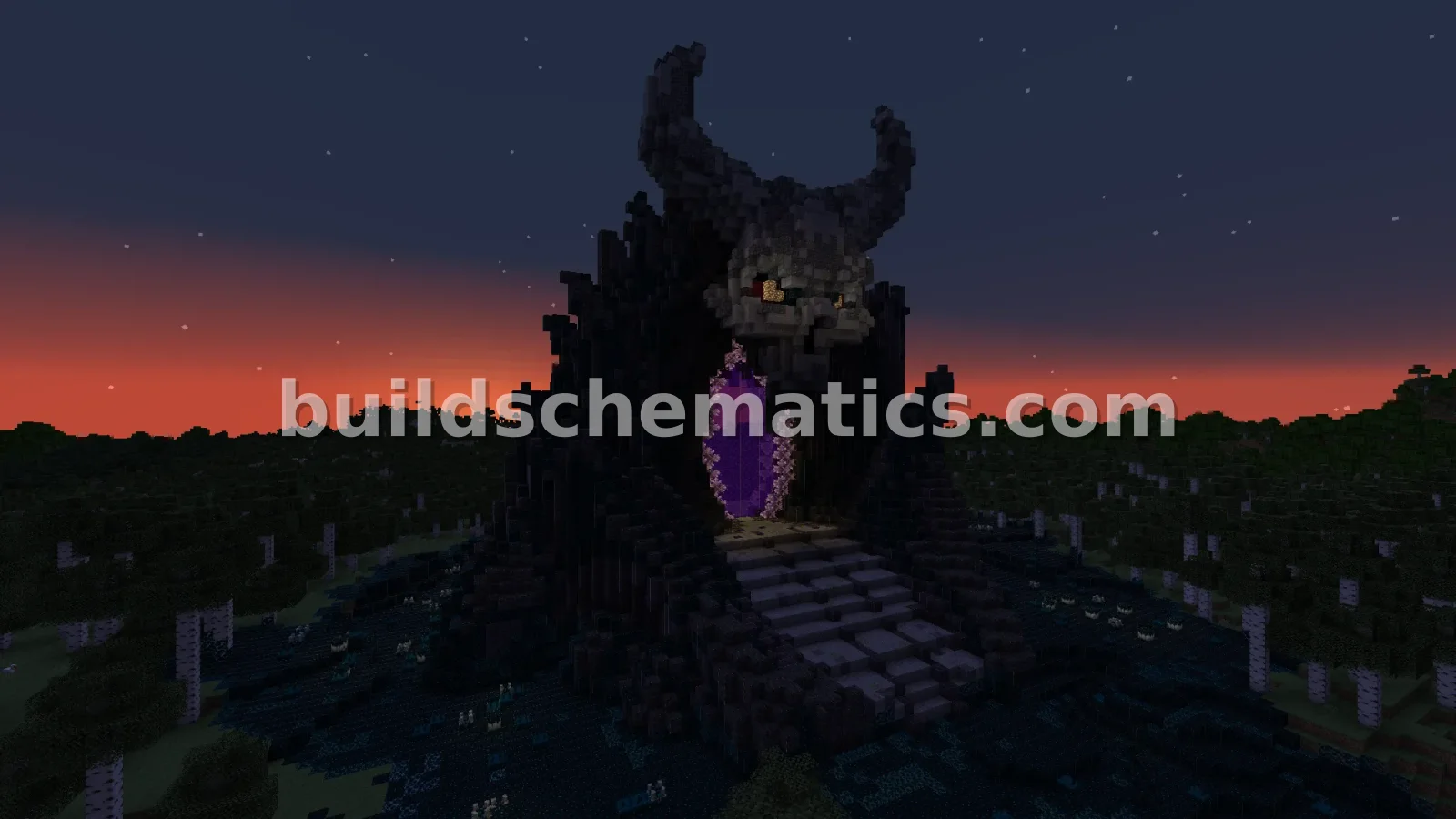 Warden Skull Nether Portal Statue V03 — view 5
