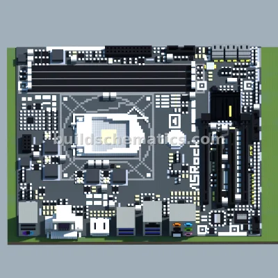 ASRock H87M-Pro4 Motherboard Pixel Art — view 3