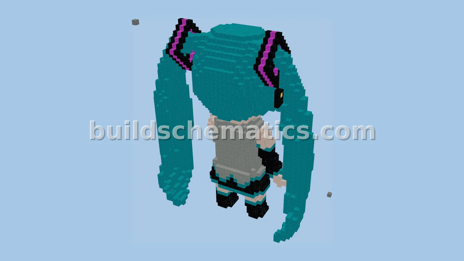 Hatsune Miku Pixel Art Statue