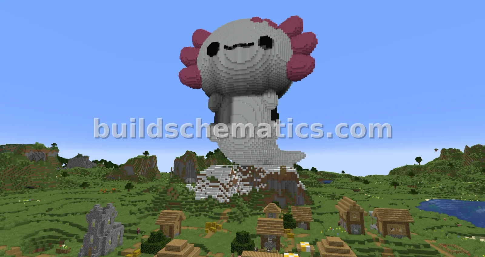 Minecraft Axolotl Statue Build