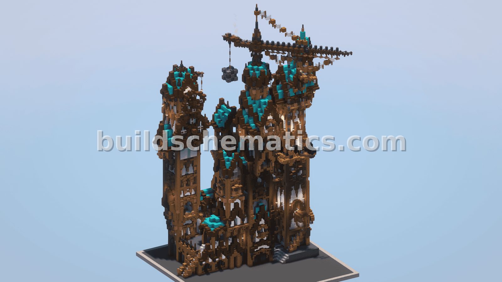 Cyan Steampunk Mansion