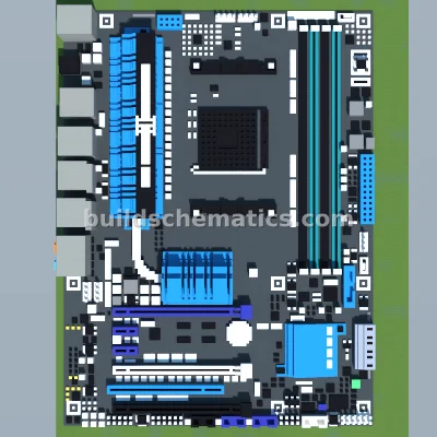 ASUS M5A99X EVO R2.0 Motherboard Pixel Art — view 2
