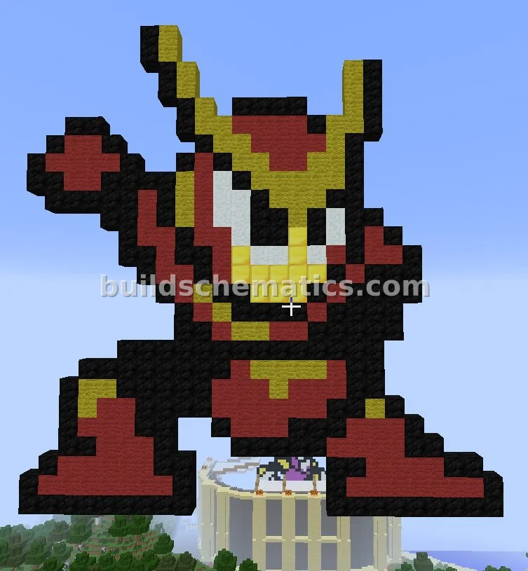Quickman Pixel Art Statue