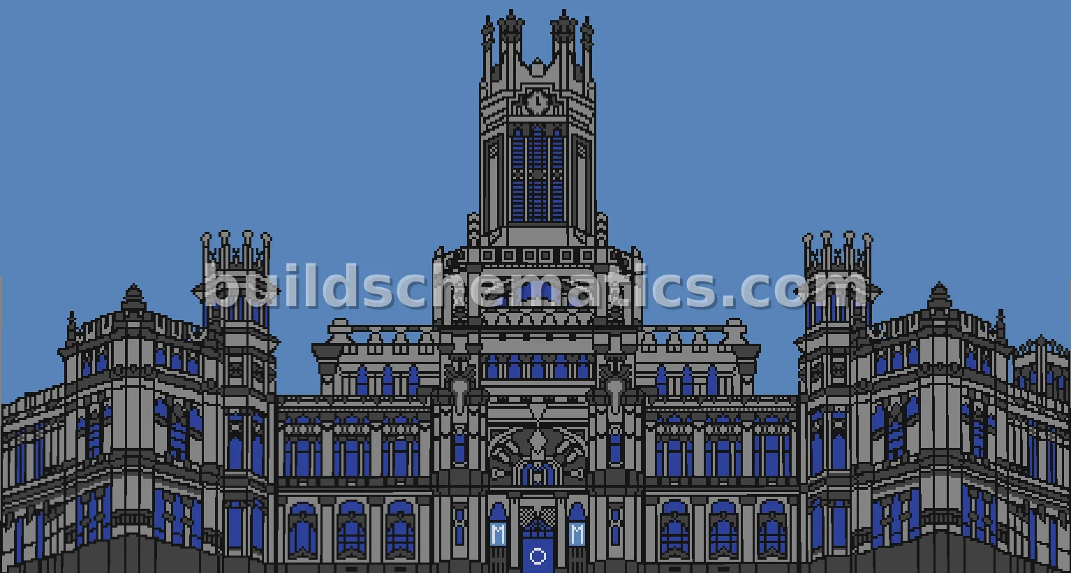 Palacio De Cibeles Pixel Art Build
