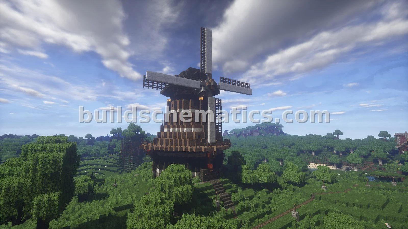 Medieval Watermill with Elevator — view 2