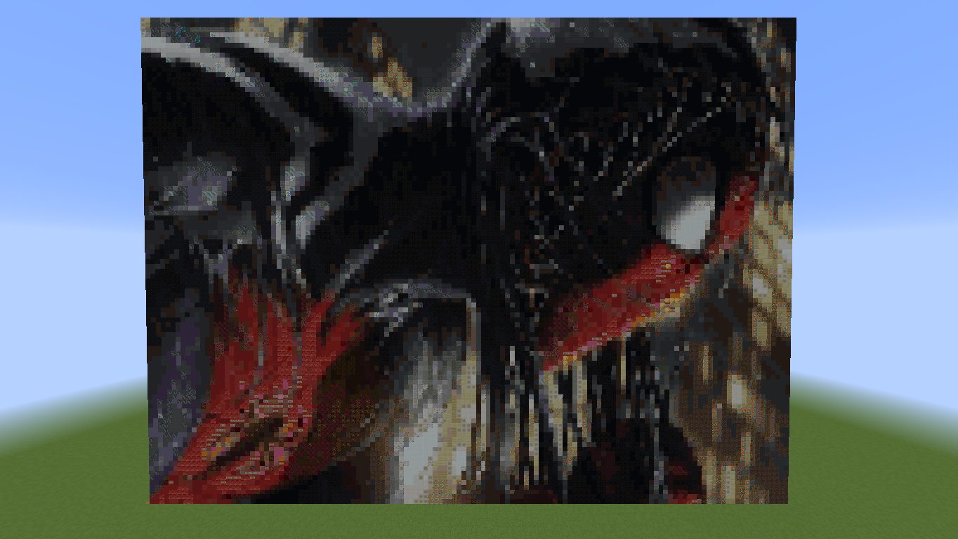 Venom Consuming Spiderman Pixel Art
