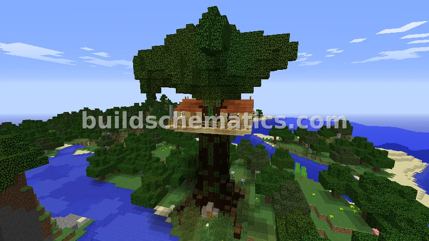 Giant Oak Tree House with Survival Features