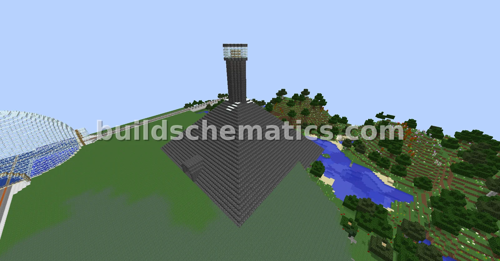 Bedrock Pyramid Temple with Lighthouse — view 2