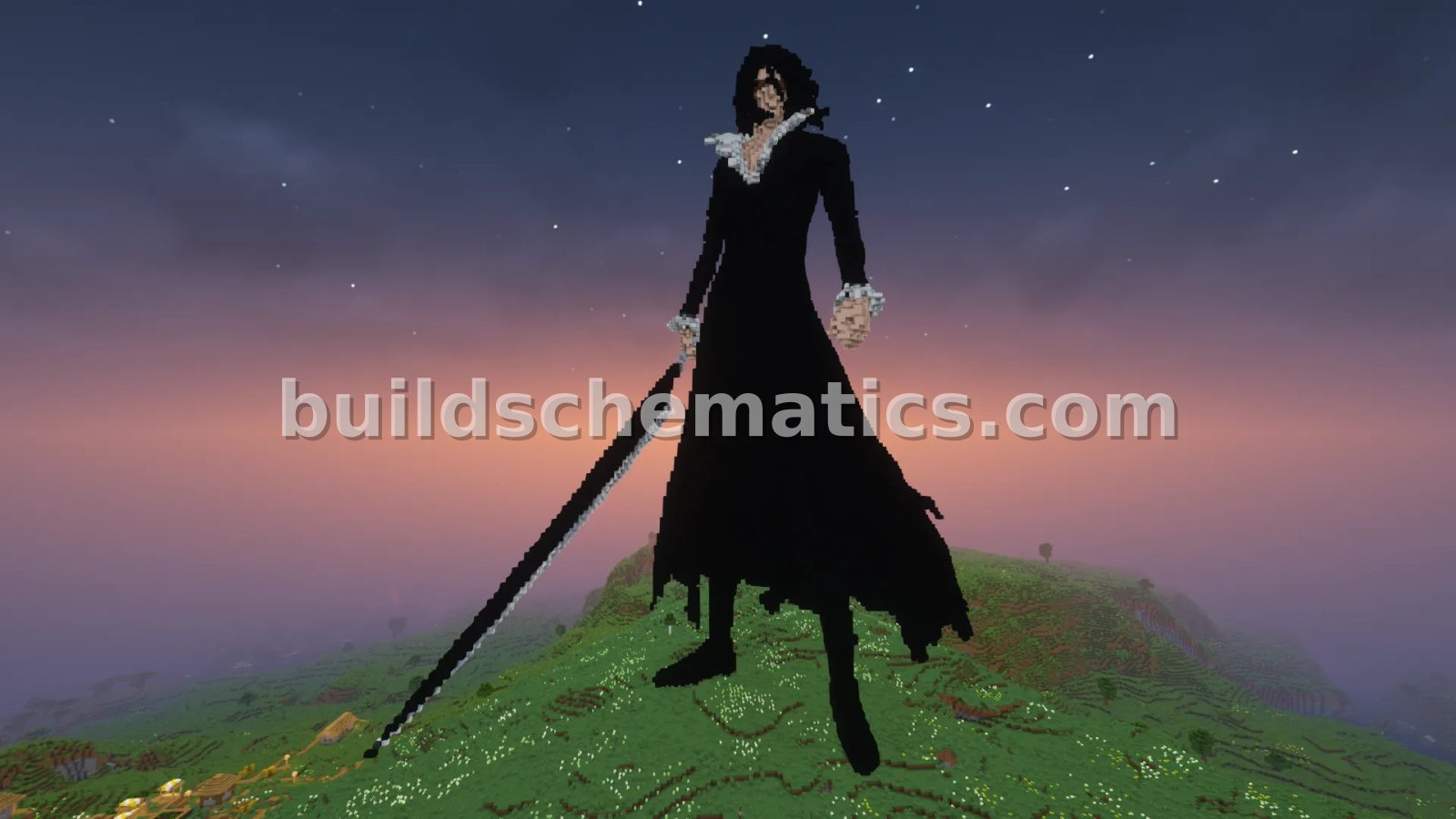 Zangetsu Bleach Statue – Large Scale Minecraft Build — view 2