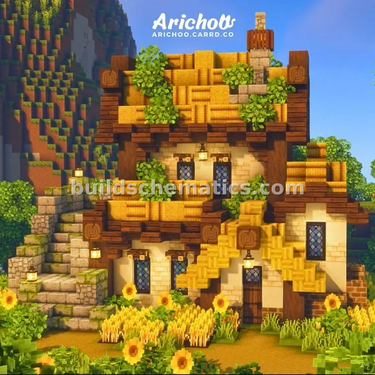 Rustic Hay Bale Cottage House