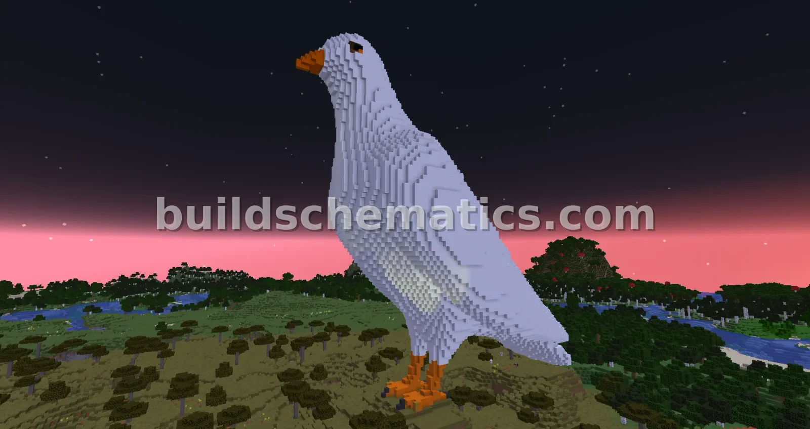 Large Minecraft Bird Statue — view 3