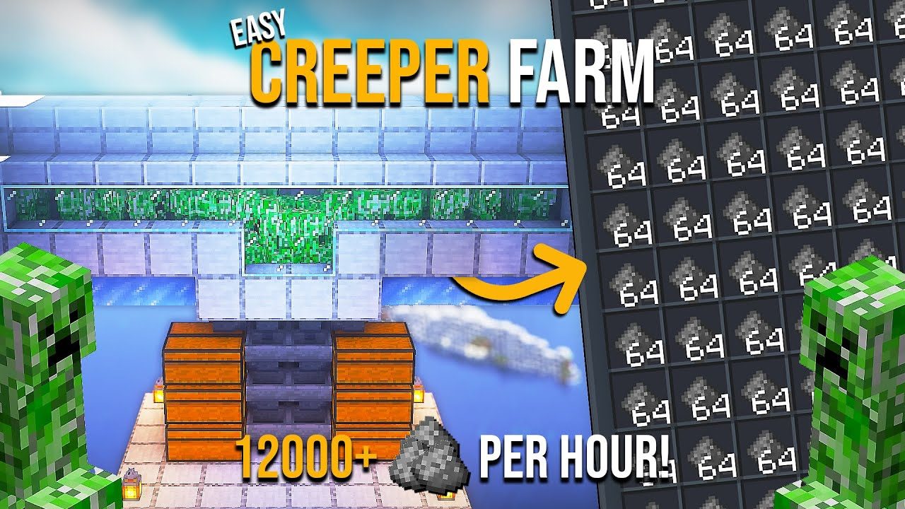 High-Efficiency Creeper Farm for Java and Bedrock Edition
