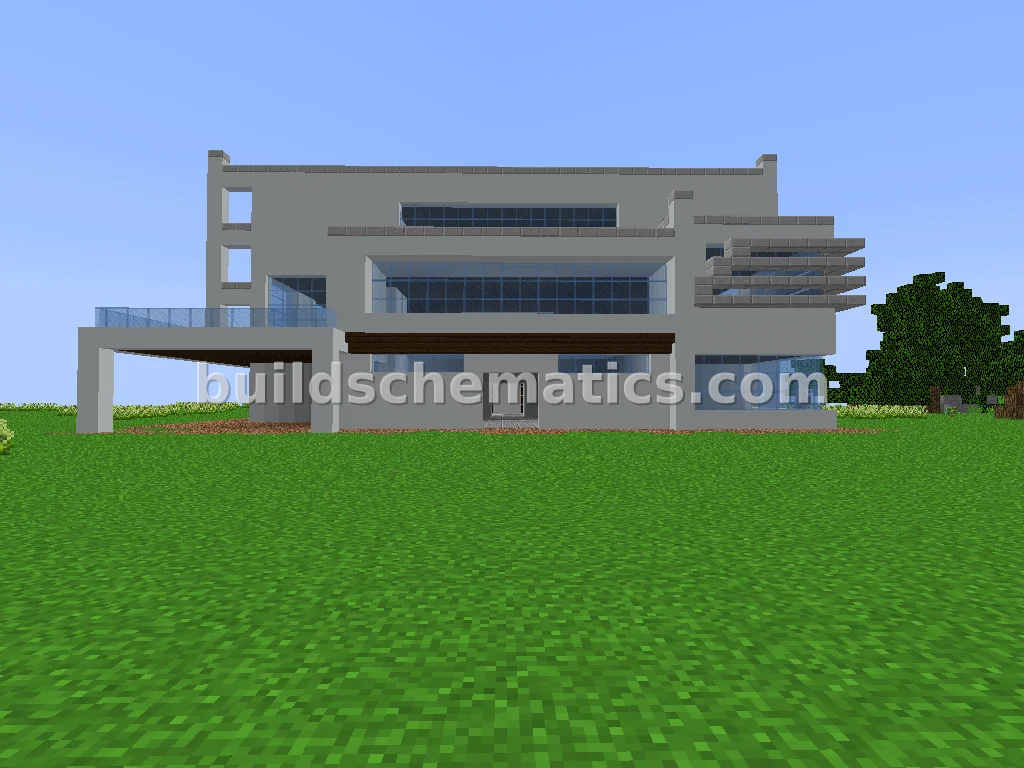 White Concrete Modern Mansion