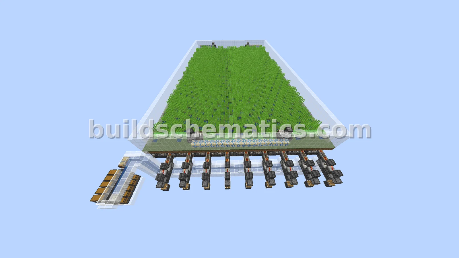 Automated Sugar Cane Farm with Slime Block Flying Machines — view 2