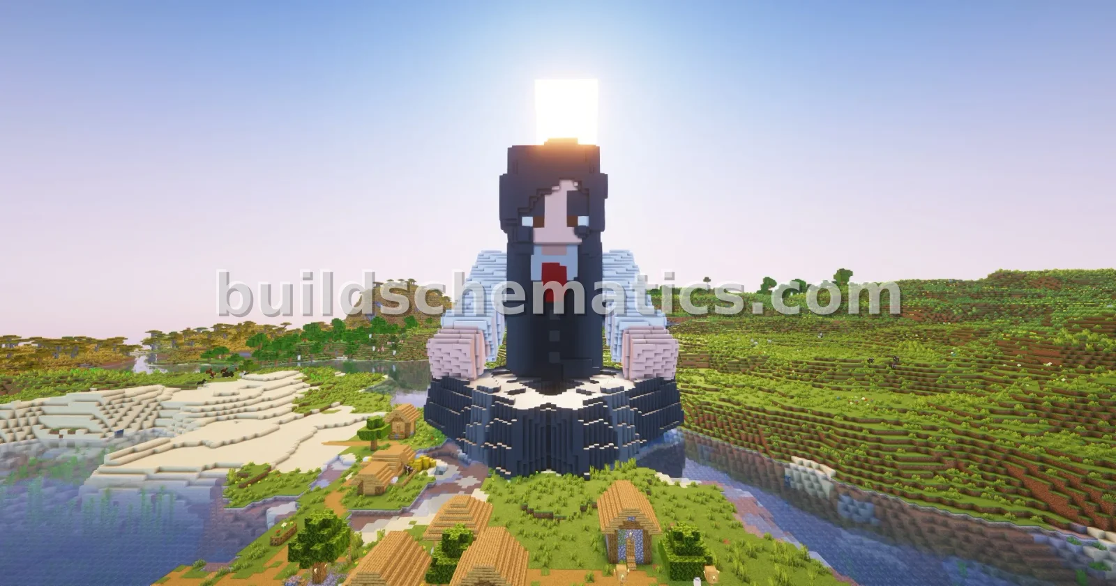 3D LekoO Statue Minecraft Build — view 3