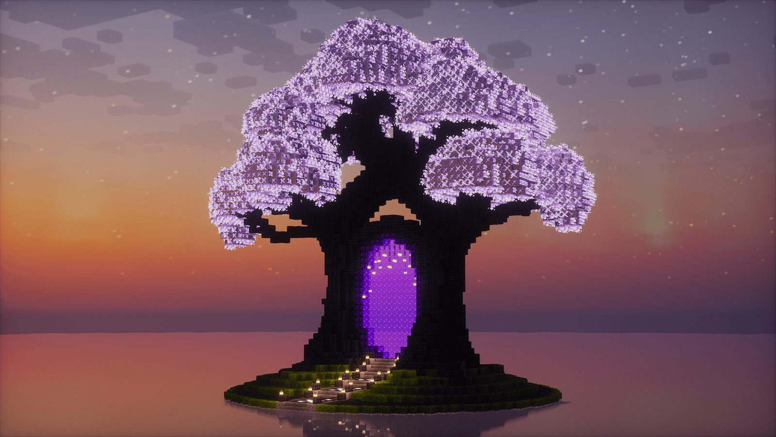 Custom Amethyst Tree Nether Portal Design