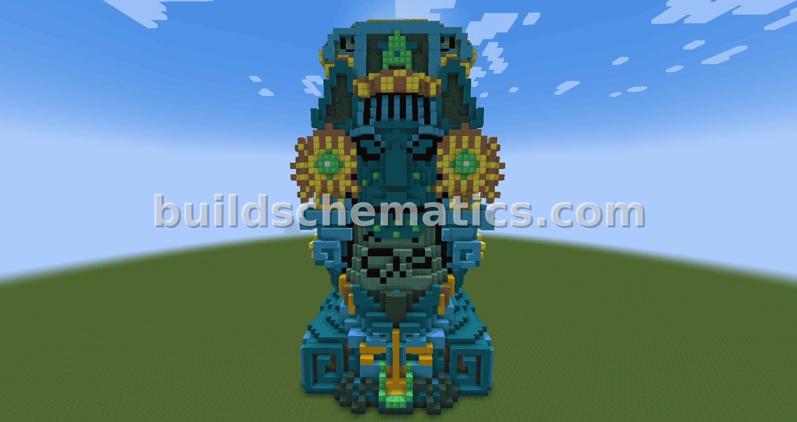 Aztec Statue Blue