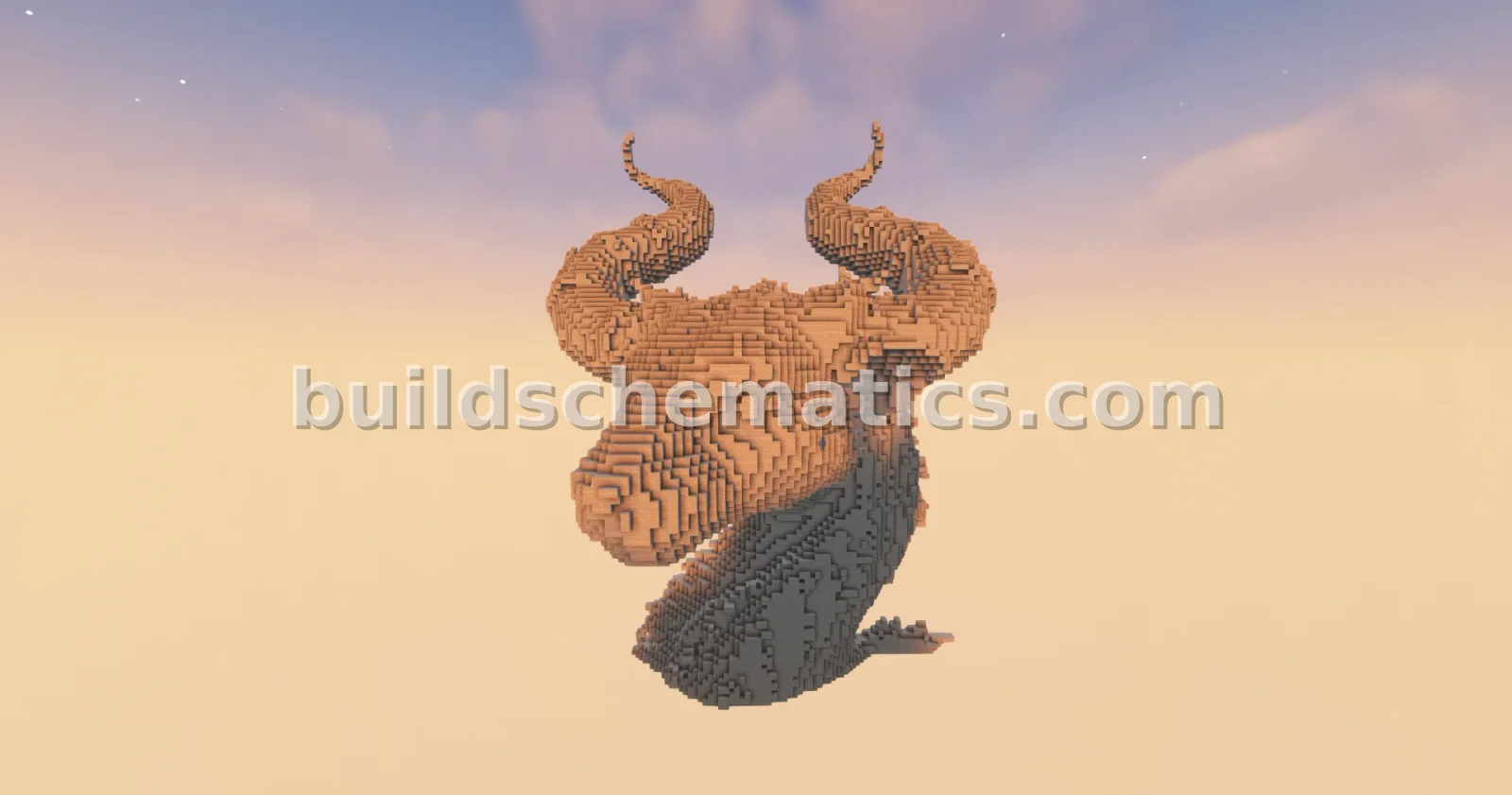 Minecraft Head Goat Statue Build — view 2