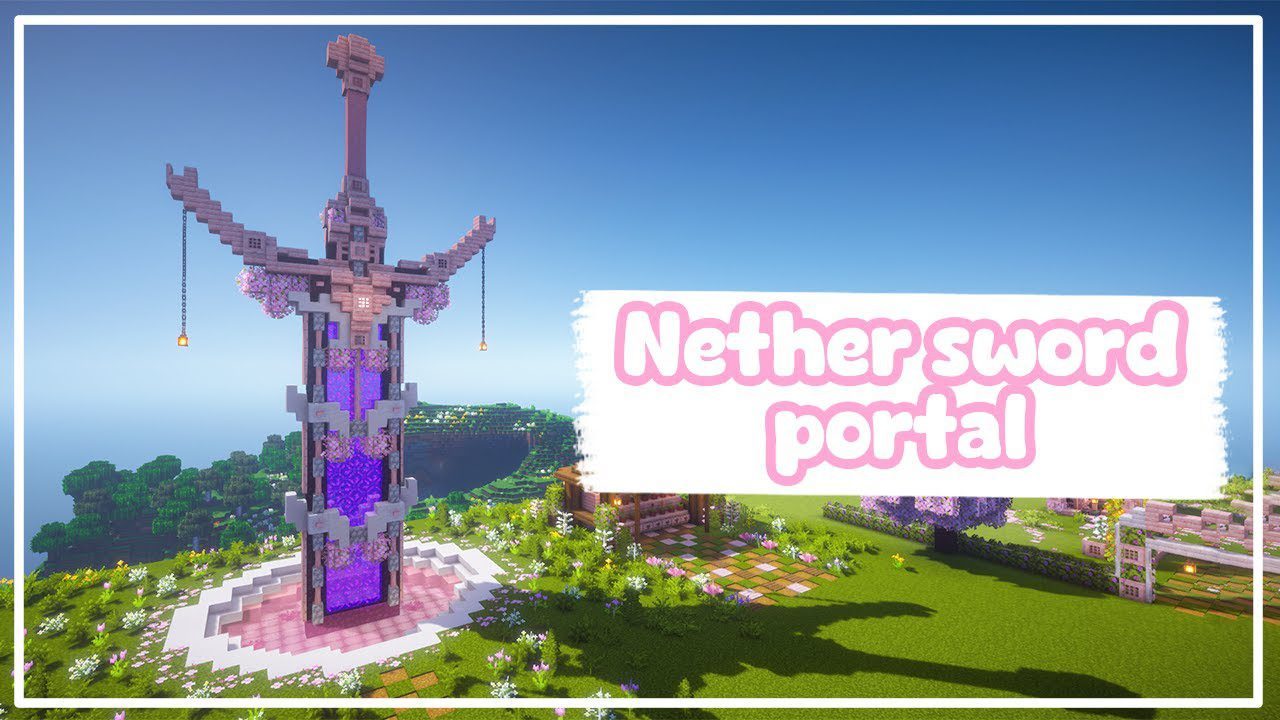 Japanese Katana Inspired Cherry Blossom Nether Portal