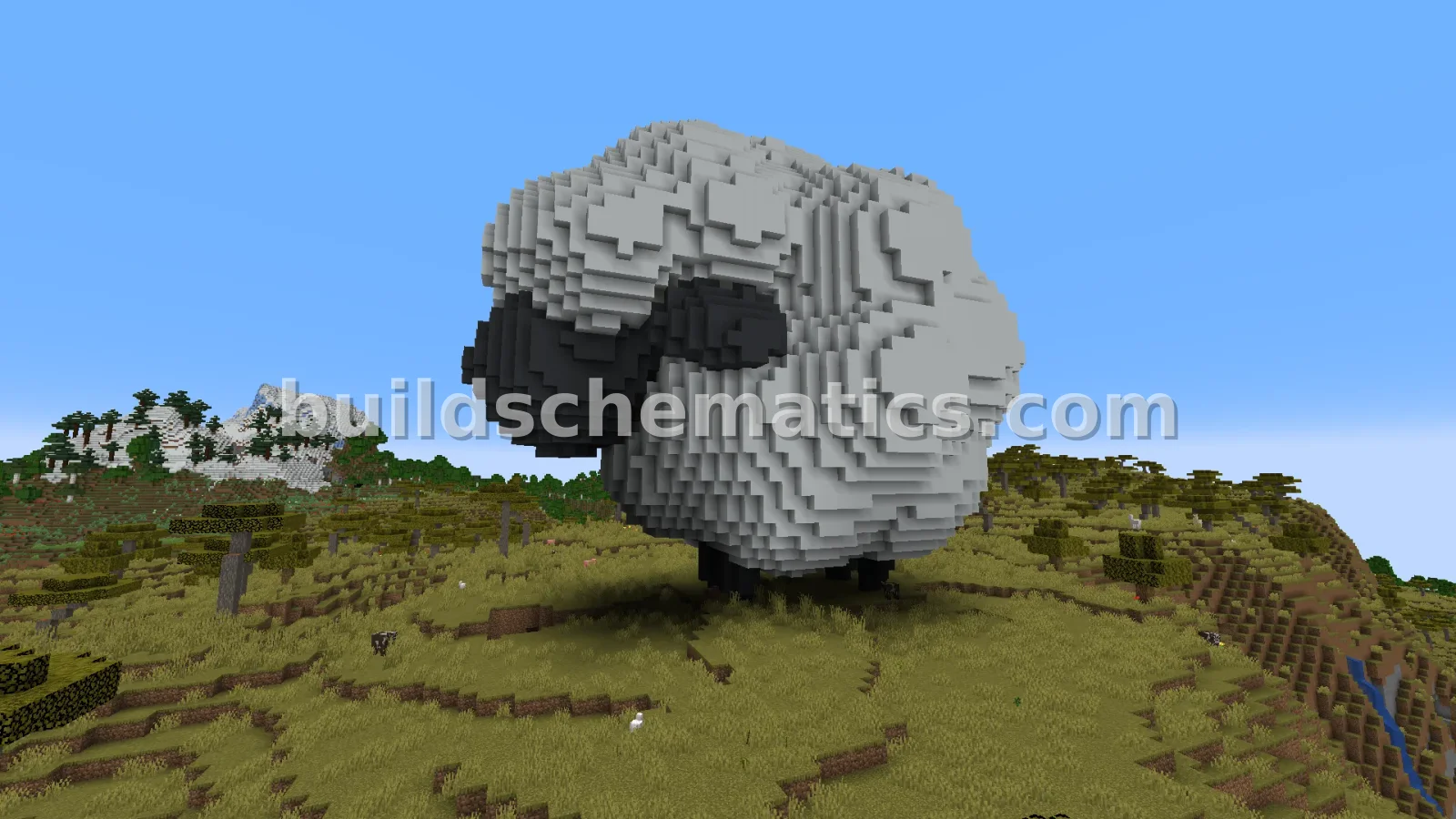 Large Minecraft Sheep Statue