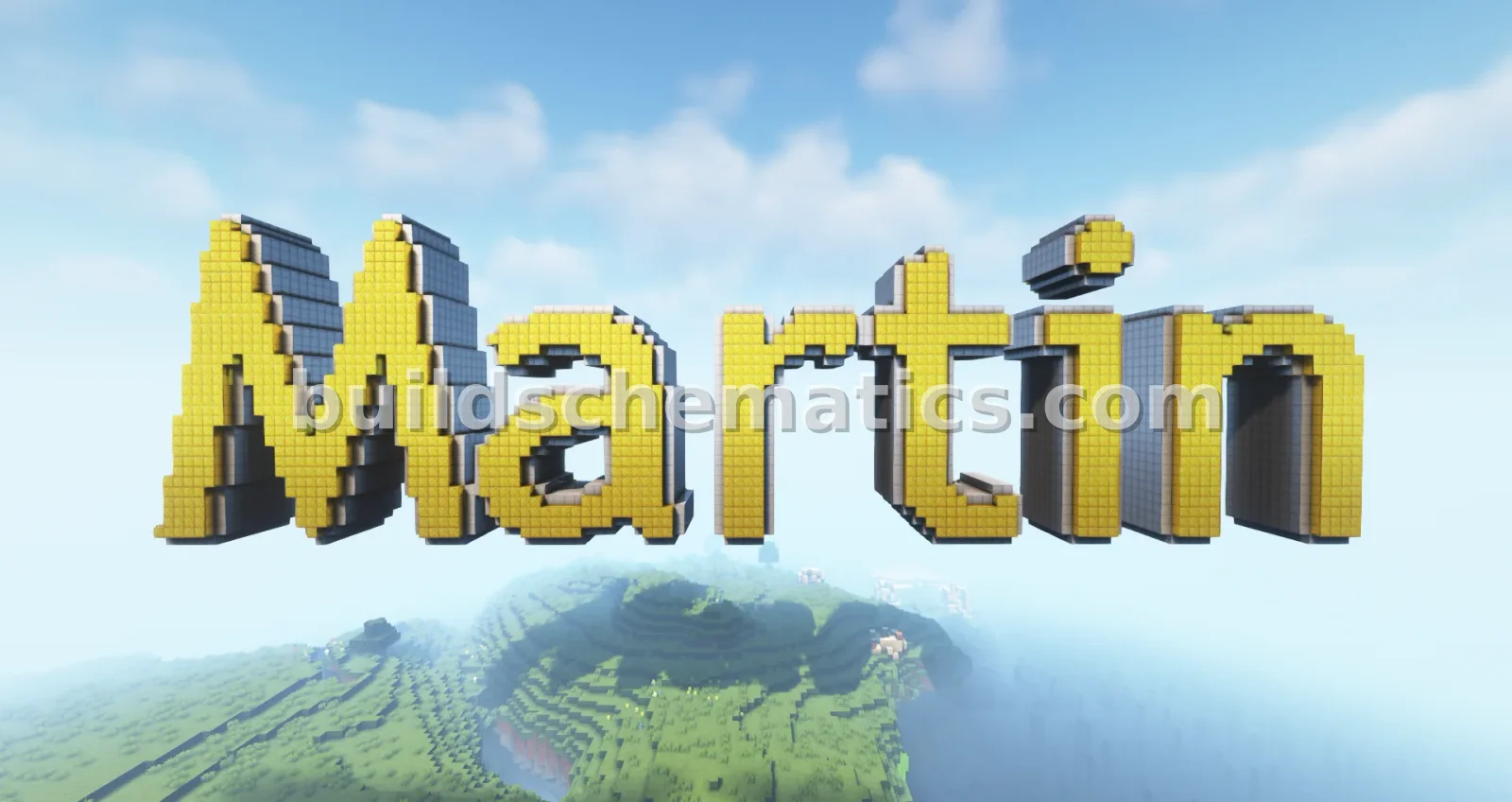 Martin Nameplate in 3D Block Letters