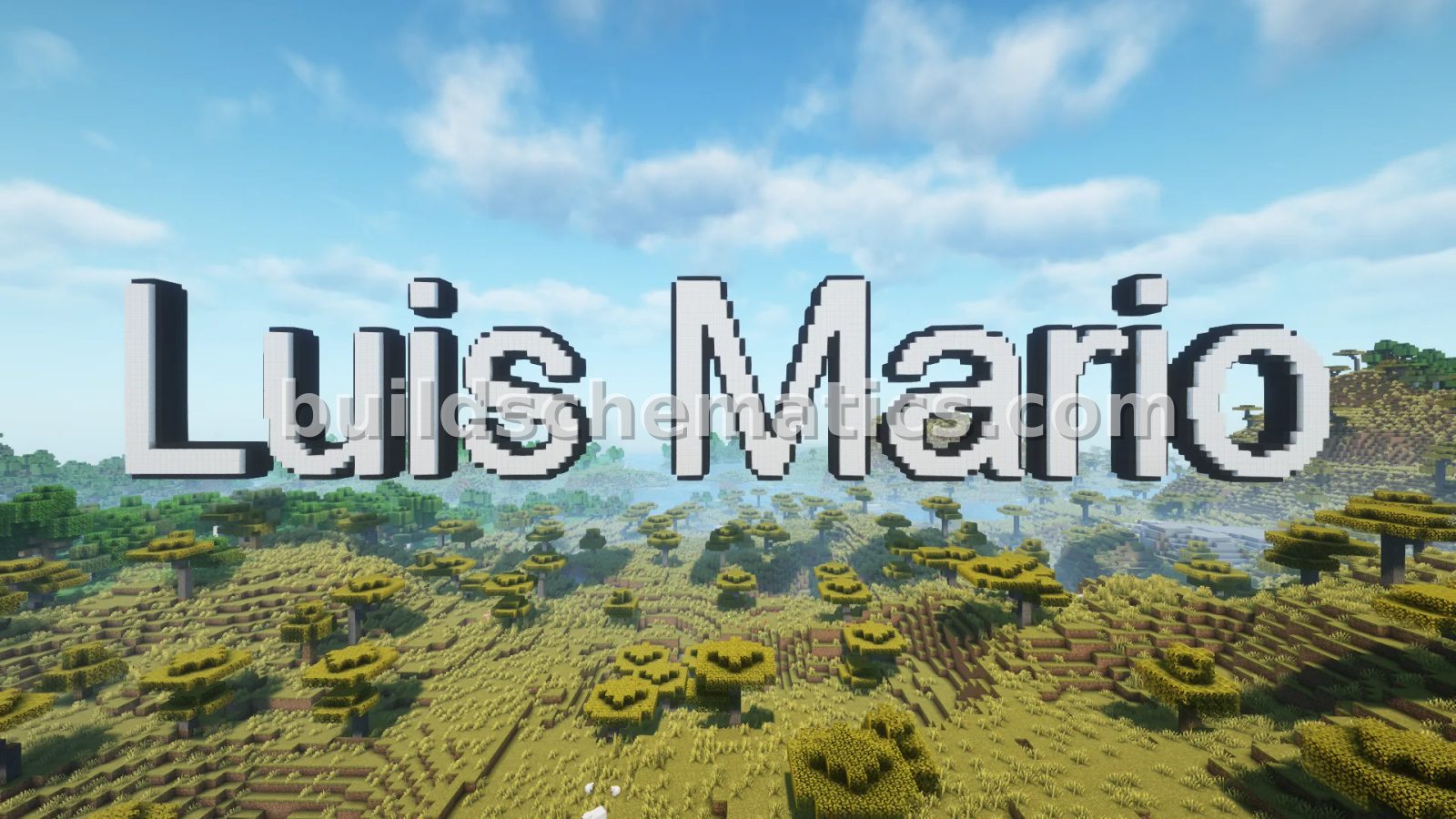 Luis Mario Nameplate in 3D Block Letters