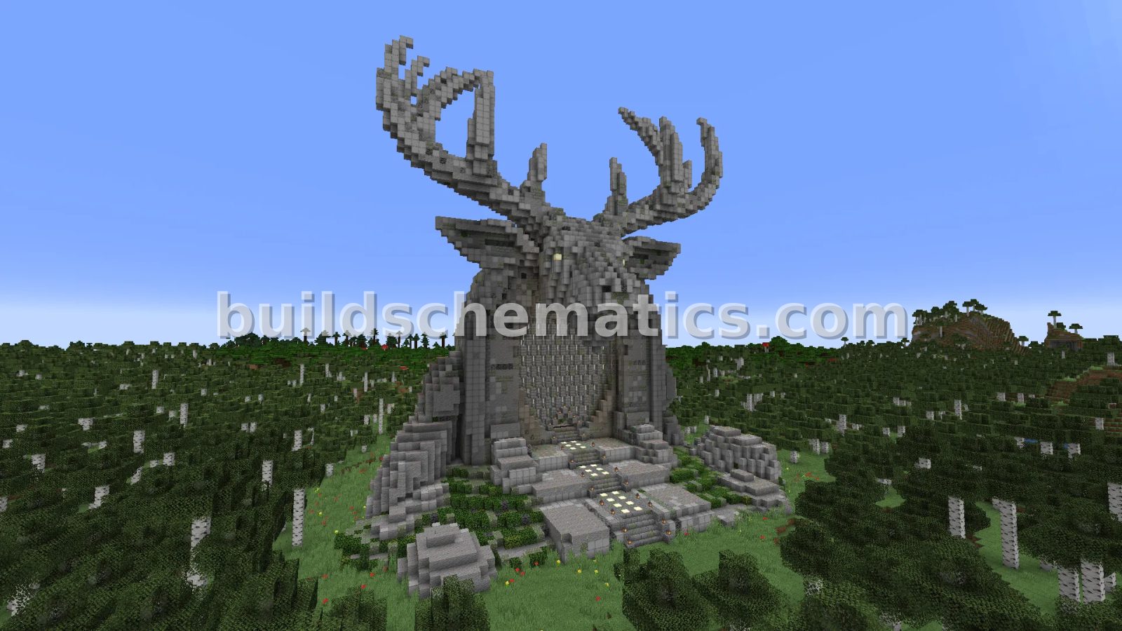 Deer Head Nether Portal Statue