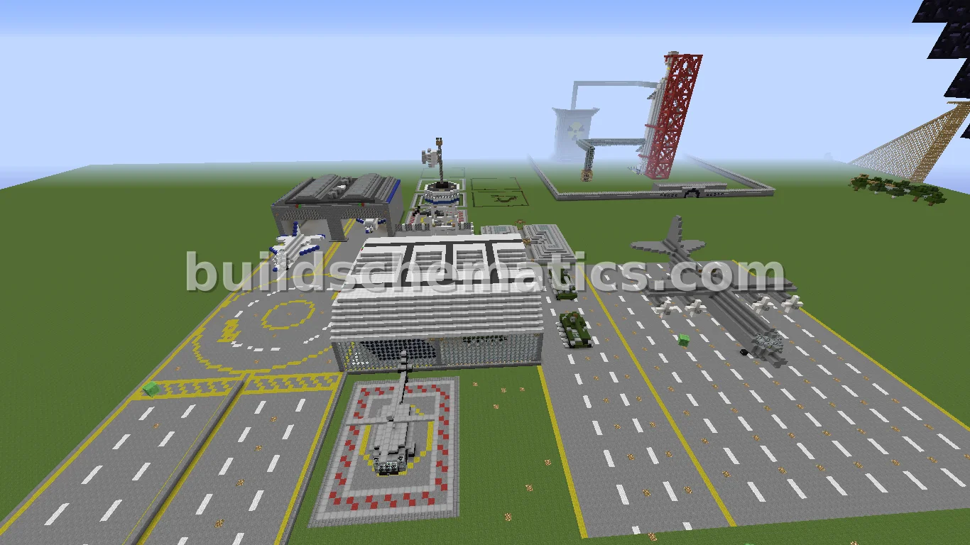 Air Force Base with Aircraft and Vehicles