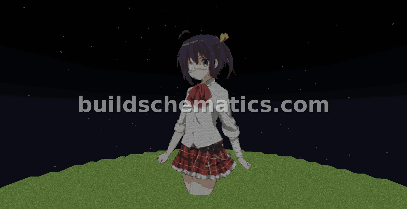 Rikka Takanashi Pixel Art Statue — view 2